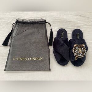 Luxury Slippers with Beaded Tiger